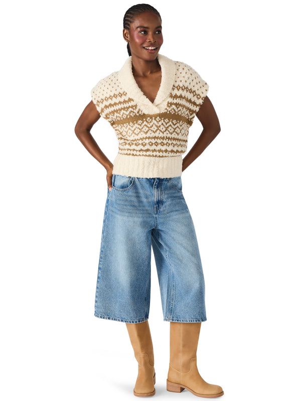 Paulie Collared Sweater Vest, Multi | Steve Madden