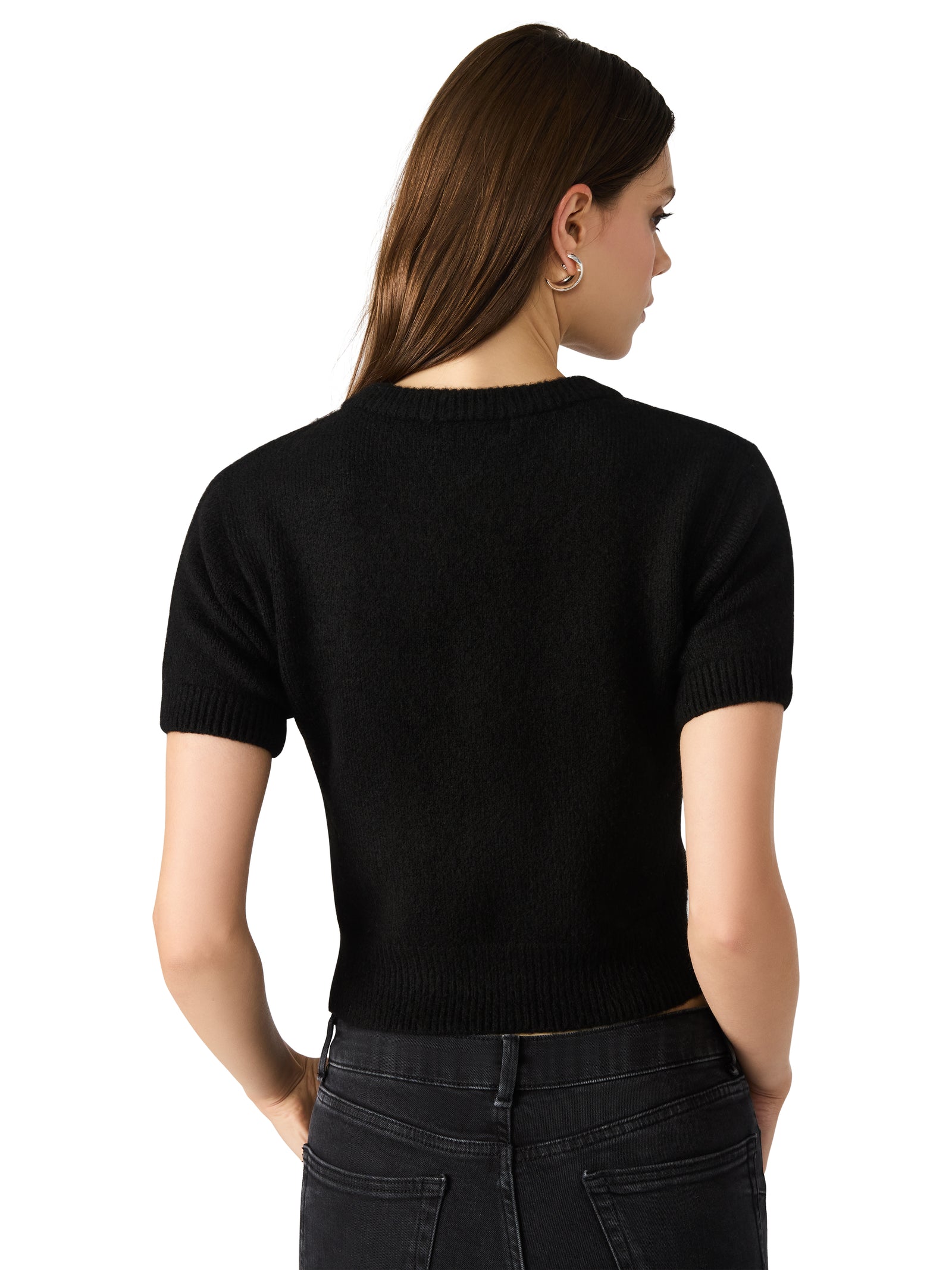 Sereia Bow Front Cardigan, Black | Steve Madden – North & Main
