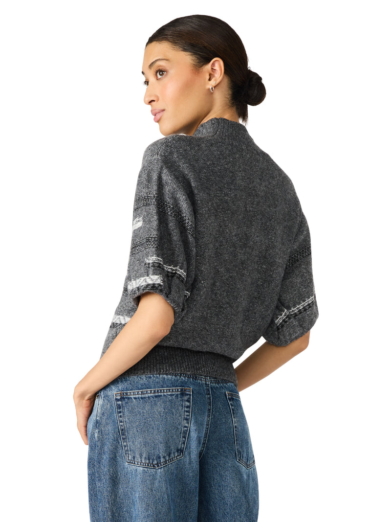 Ketra Stripe Detailed Sweater, Black Multi | Steve Madden