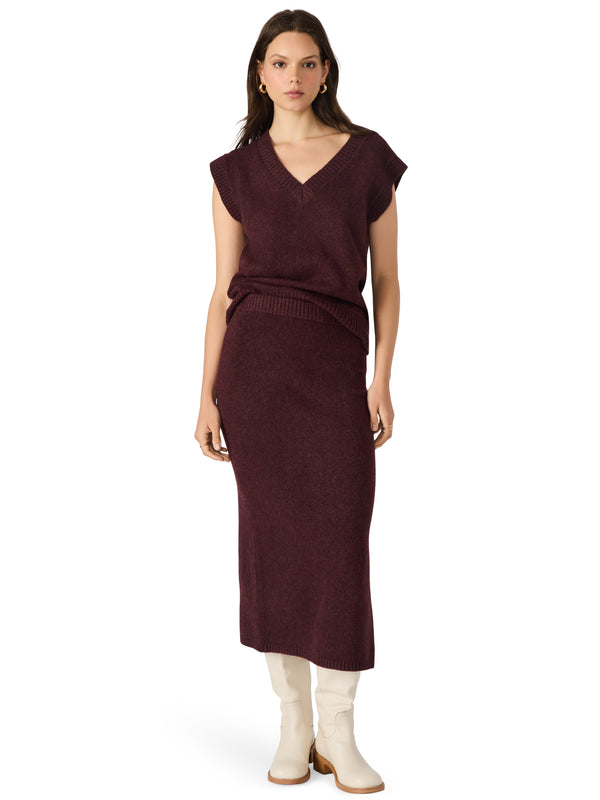 Remy Knit Skirt, Wine | Steve Madden