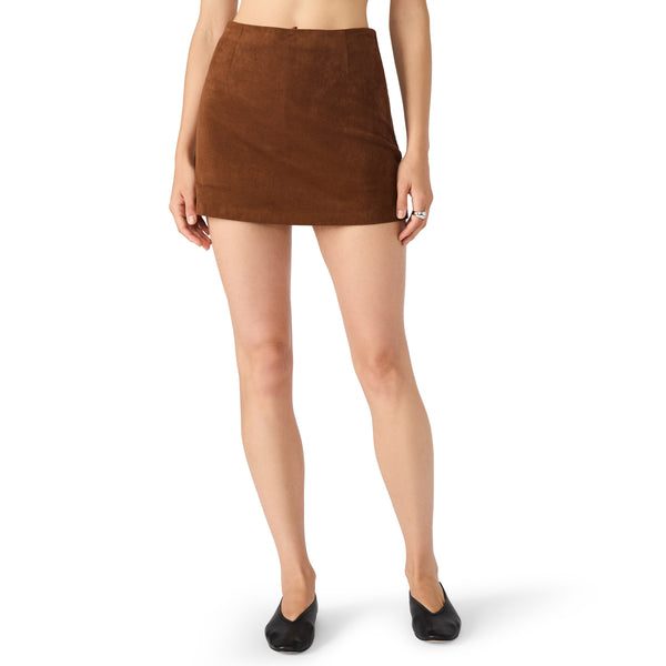 Cindi Suede Mini Skirt, Chicory Coffee | Steve Madden