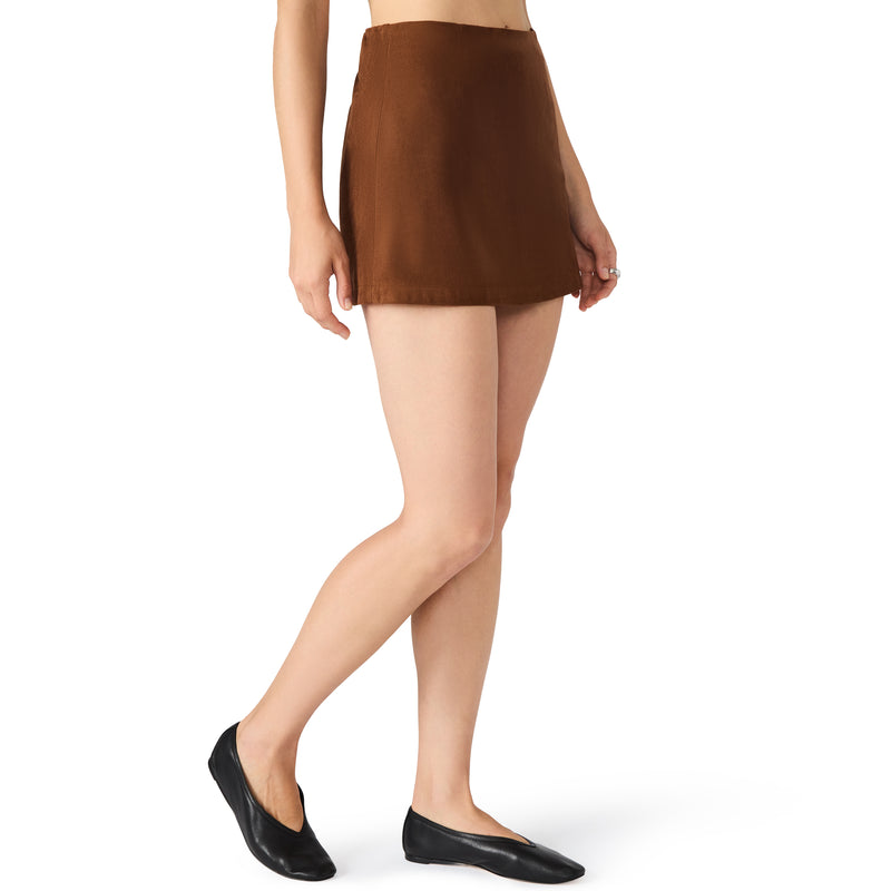 Cindi Suede Mini Skirt, Chicory Coffee | Steve Madden