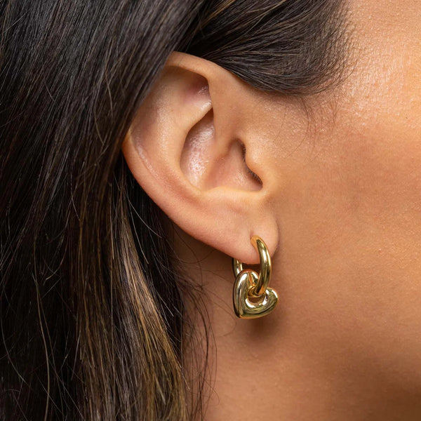Wonder Heart Earrings, Gold | BRACHA