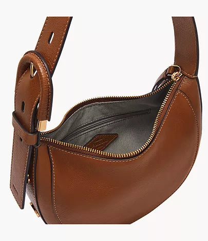Harwell Crescent Handbag, Brown | FOSSIL