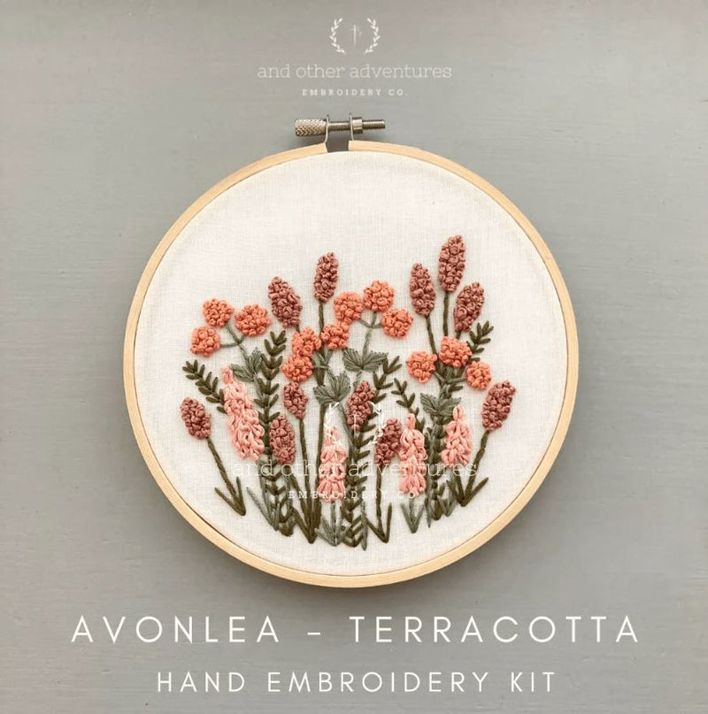 Beginner Embroidery Kit, Avonlea in Terracotta