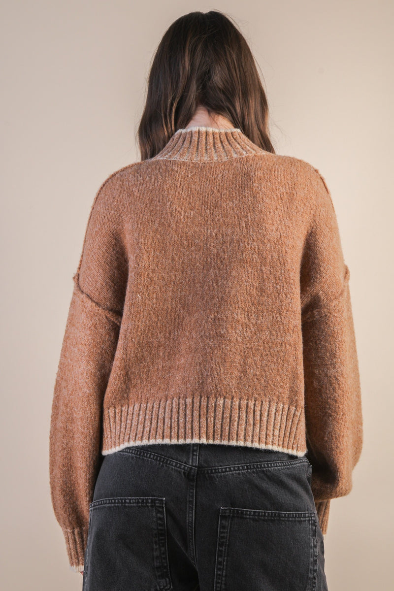 Alice Trim Detail Sweater, Mocha