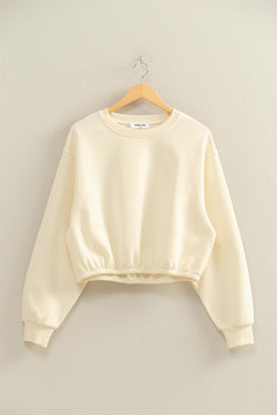 Hazel Bubble Hem Sweatshirt, Cream