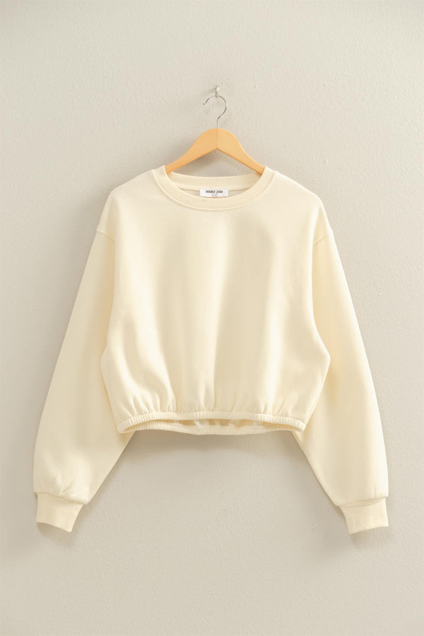 Hazel Bubble Hem Sweatshirt, Cream