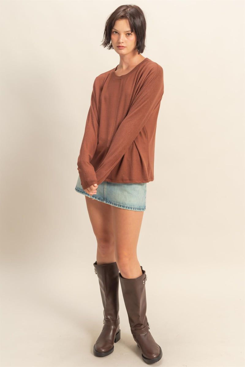 Eliana Seam Front Top, Chestnut
