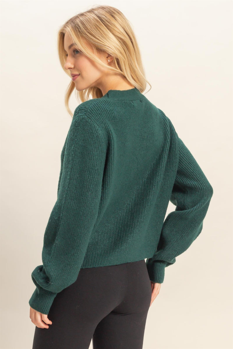 Marie Sparkly Bow Cardigan, Dark Green