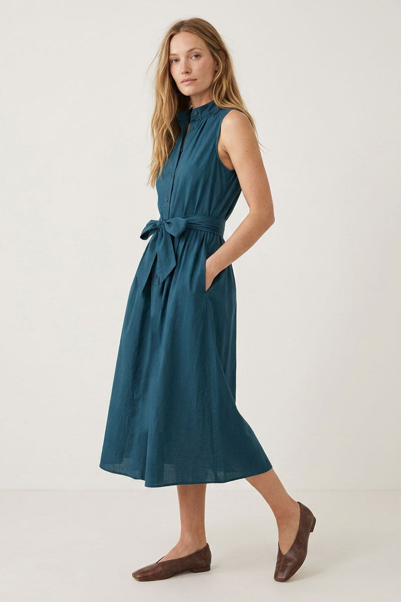 maxi belted shirt dress Daisy Belted Maxi Shirt Dress, Teal S / Teal