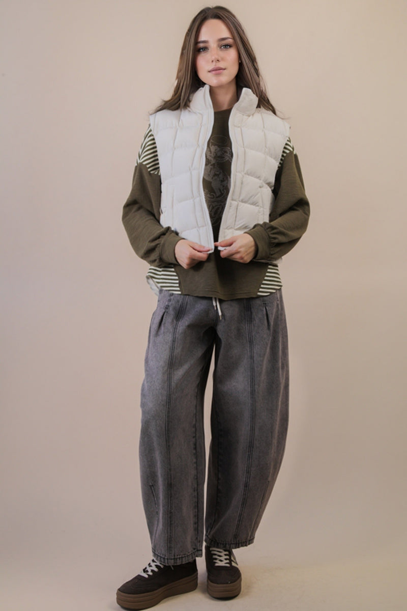 Natasha Puffer Vest, Ecru