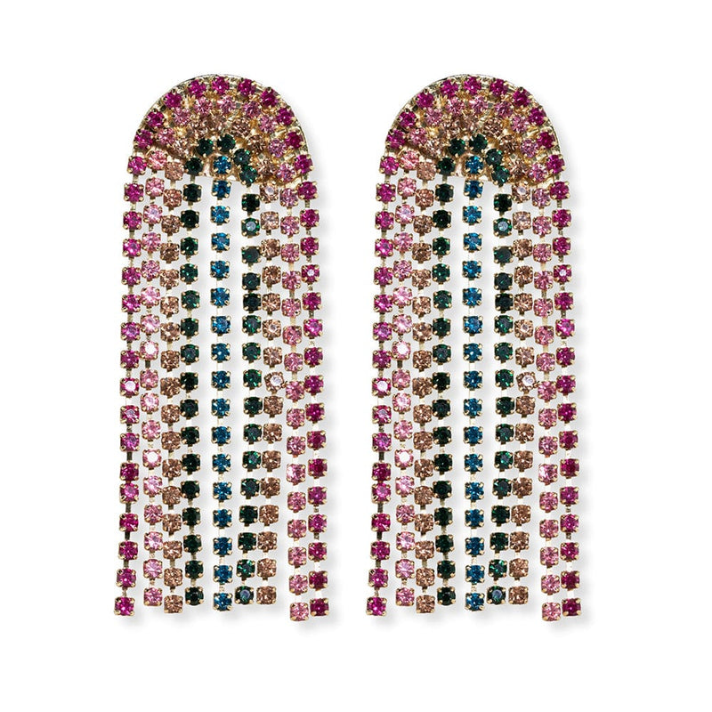 Clara Waterfall Stone Dangle Earrings, Rainbow | Ink + Alloy