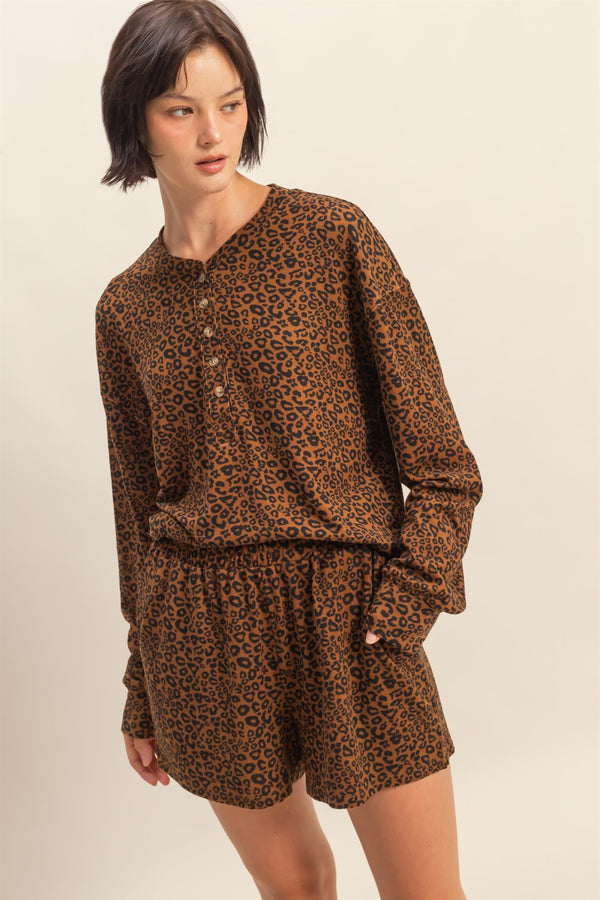 Chloe Leopard Print Set, Brown