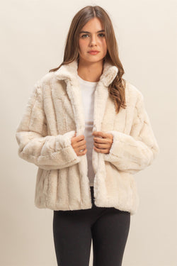 Sarah Faux Fur Jacket, Ivory