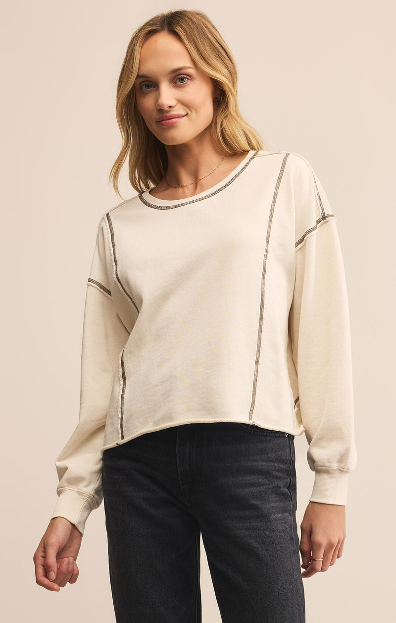 Fan Club Contrast Stitch Sweatshirt, Crystal | Z Supply