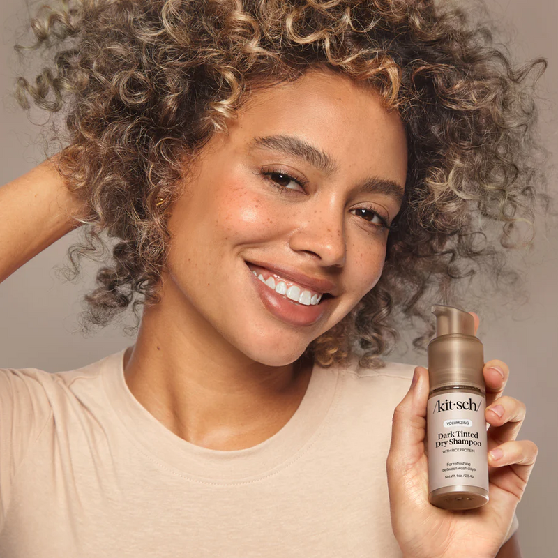 Volumizing Rice Protein Dry Shampoo, Dark Tinted | Kitsch