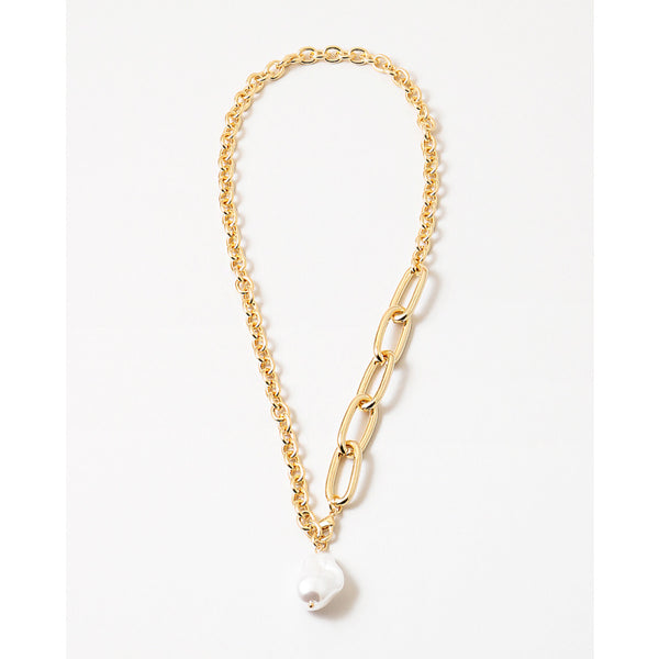 Ruth Chunky Pearl Pendant Necklace, Gold/Pearl