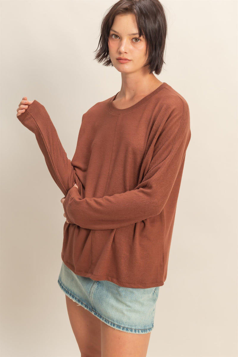 Eliana Seam Front Top, Chestnut
