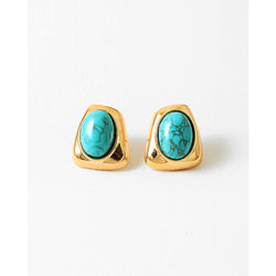 Constance Turquoise Stud, Gold/Turquoise