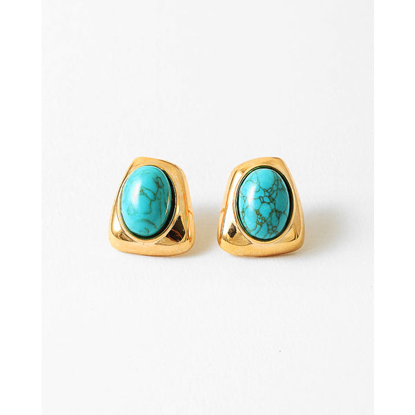 Constance Turquoise Stud, Gold/Turquoise
