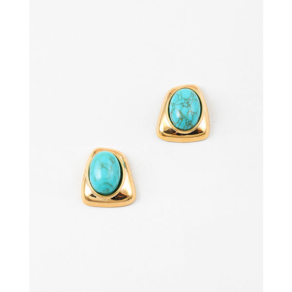 Constance Turquoise Stud, Gold/Turquoise