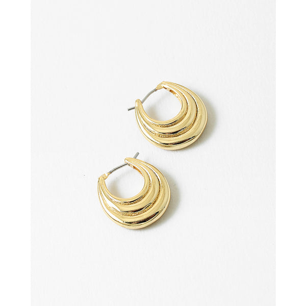 Cecelia Small Textured Hoop, Gold