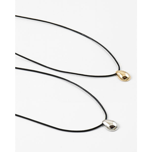 Penelope Gold Pendant Necklace, Black/Gold
