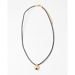 Penelope Gold Pendant Necklace, Black/Gold