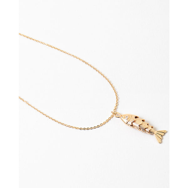 Sally Fish Pendant Necklace, Gold