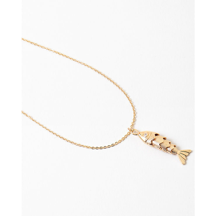 Sally Fish Pendant Necklace, Gold
