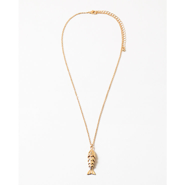 Sally Fish Pendant Necklace, Gold