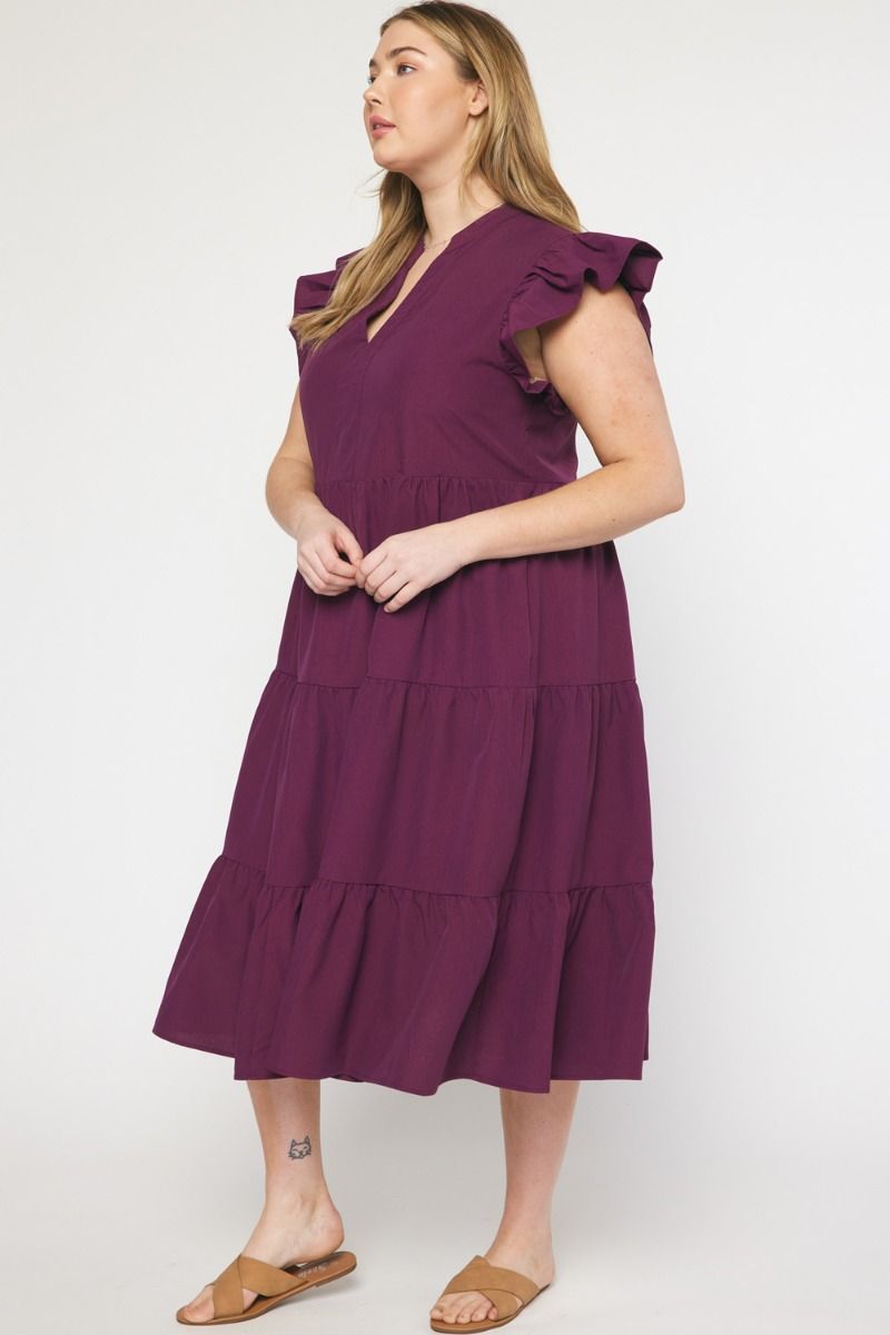 Ivy Moon Midi Dress, Eggplant | Extended Sizes