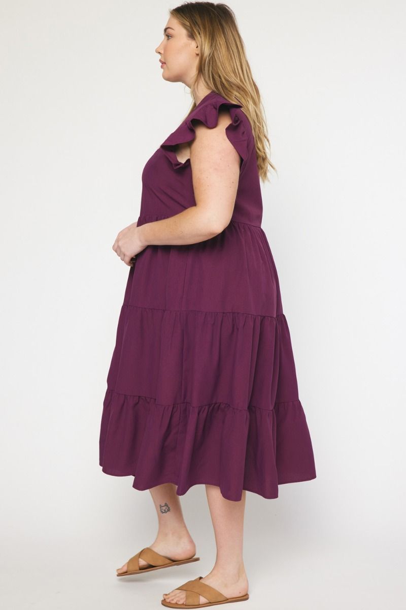 Ivy Moon Midi Dress, Eggplant | Extended Sizes