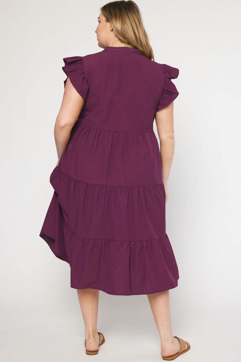 Ivy Moon Midi Dress, Eggplant | Extended Sizes