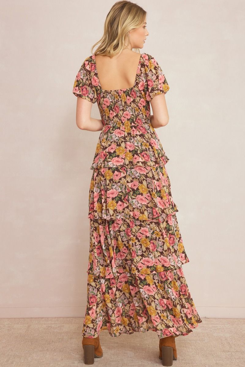 Frenzy Floral Maxi Dress, Brown