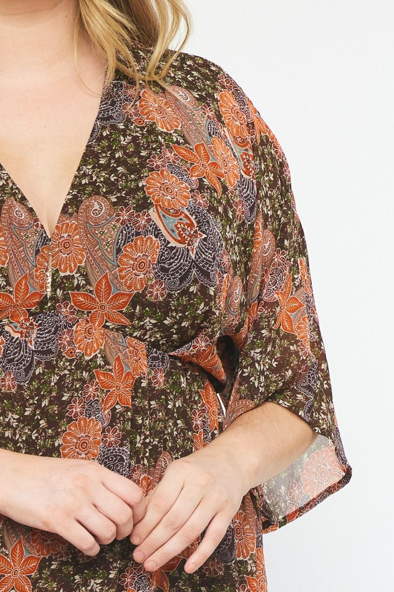 Autumn Breeze Maxi Dress, Brown | Plus Size