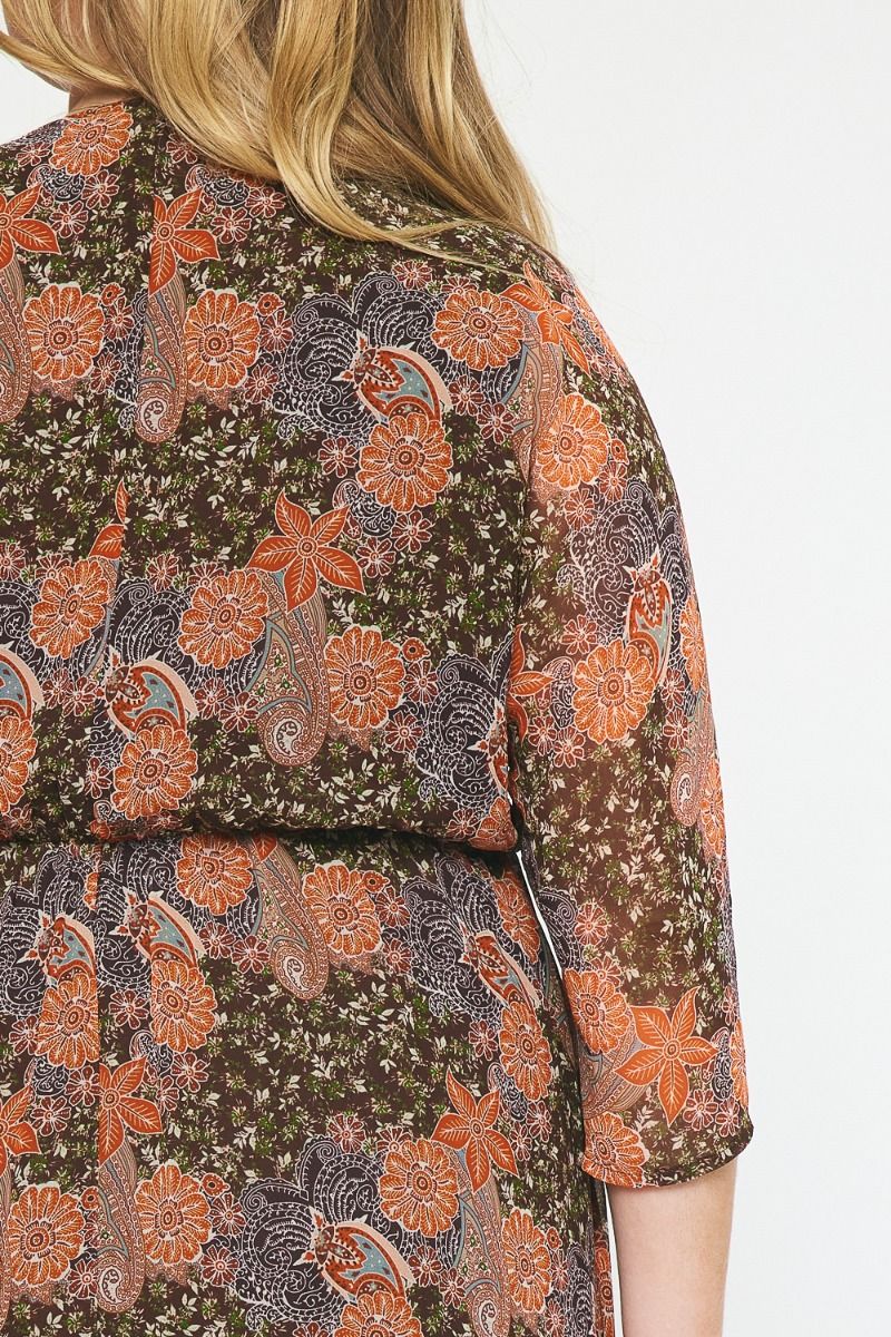 Autumn Breeze Maxi Dress, Brown | Plus Size