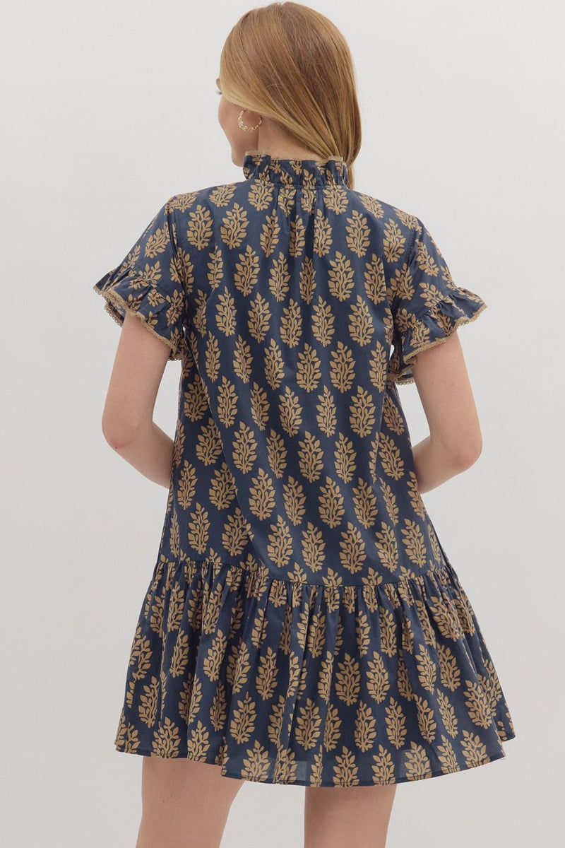 Blake Printed Mini Dress, Midnight