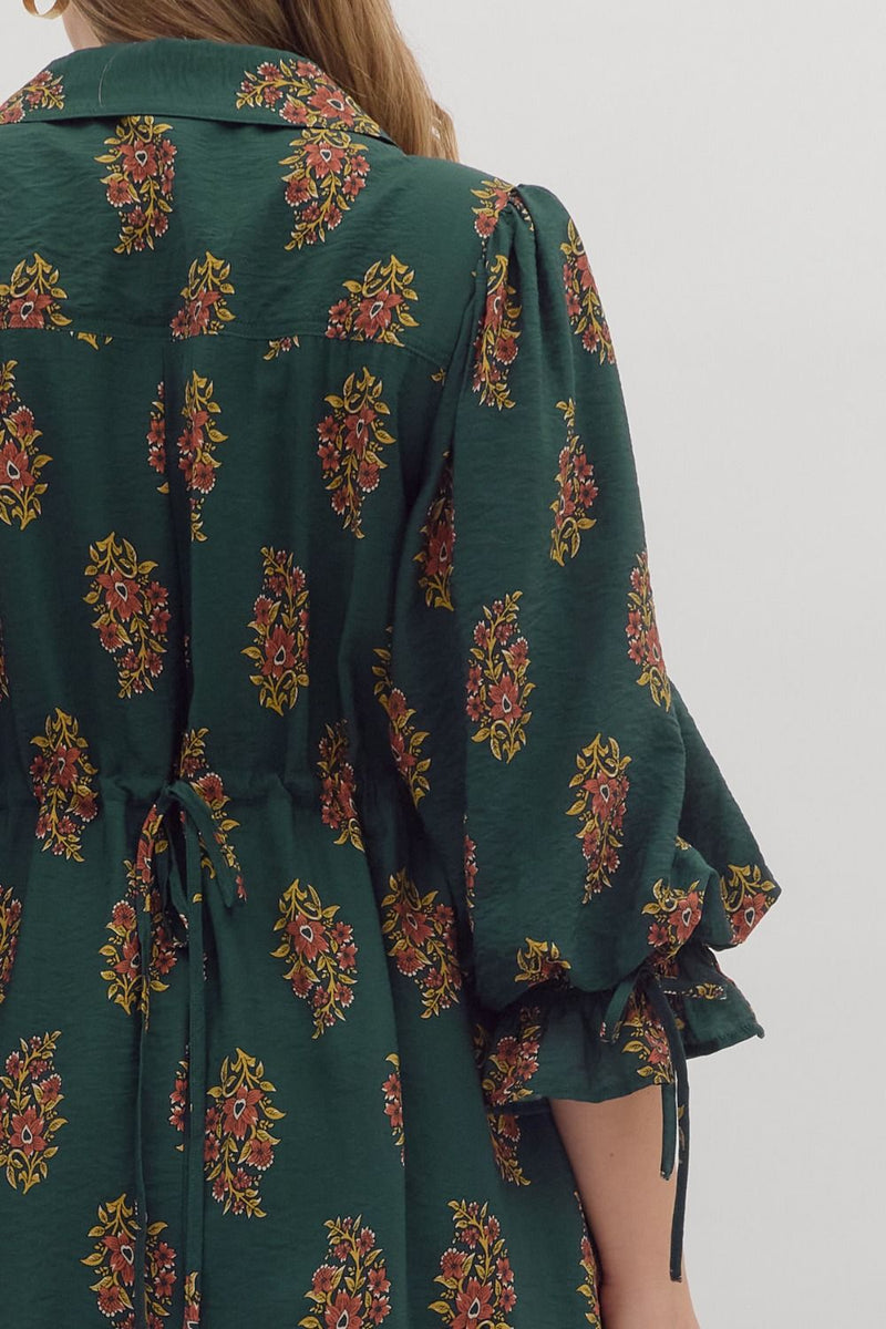 Parry Half Sleeve Mini Dress, Hunter Green | Plus Size