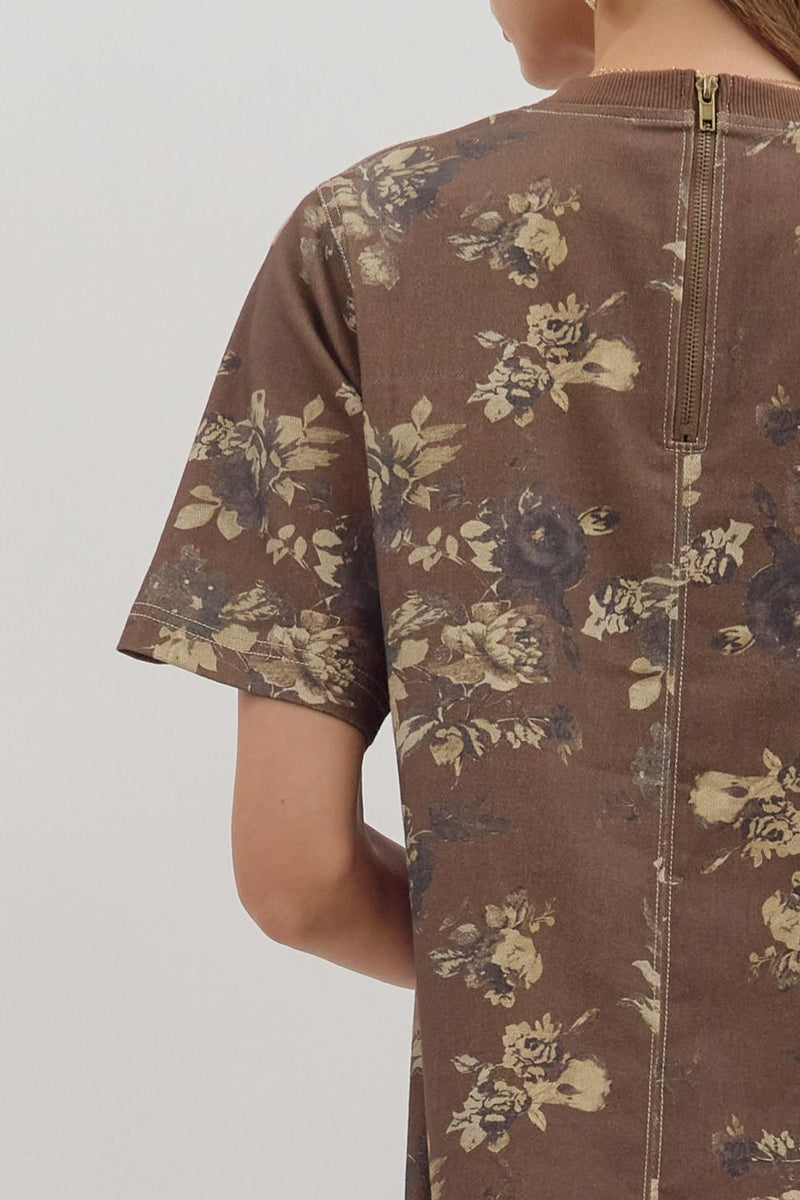 Tilly Floral Mini Dress, Brown