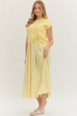 entro maxi dress Callie Gingham Maxi Dress, Lemon – North & Main Clothing Company