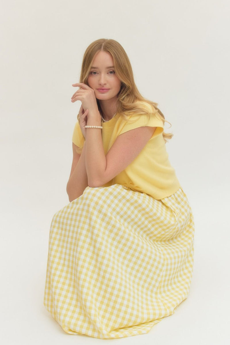 entro maxi dress Callie Gingham Maxi Dress, Lemon – North & Main Clothing Company