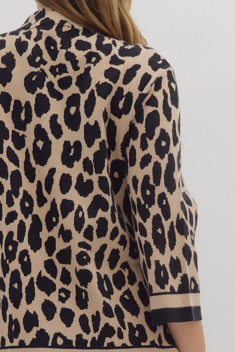 Monae Mock Neck Sweater, Leopard | Plus Size