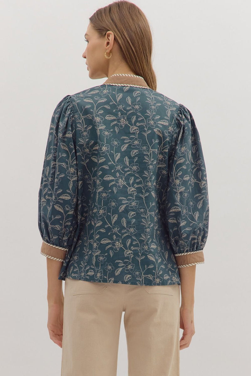 Senna Floral Top, Midnight
