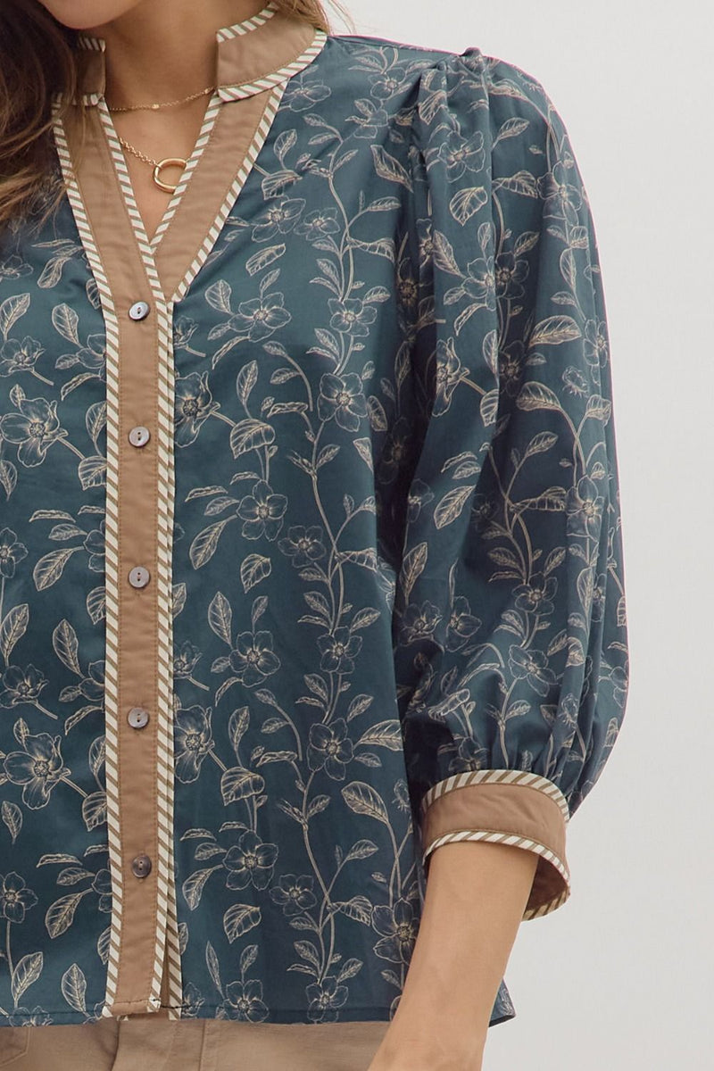 Senna Floral Top, Midnight