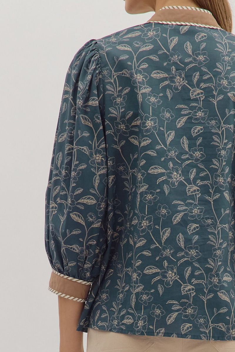 Senna Floral Top, Midnight