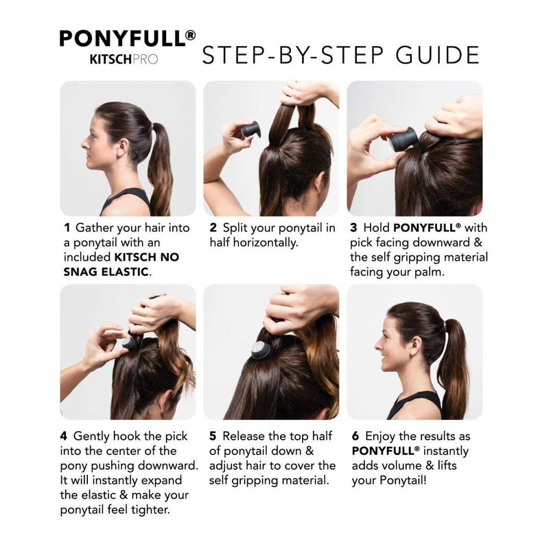 Ponyfull Ponytail Volumizer, Black | Kitsch