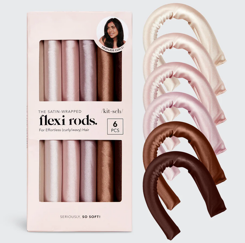 Satin Wrapped Flexi Rod 6 Piece Set, Rosewood | Kitsch