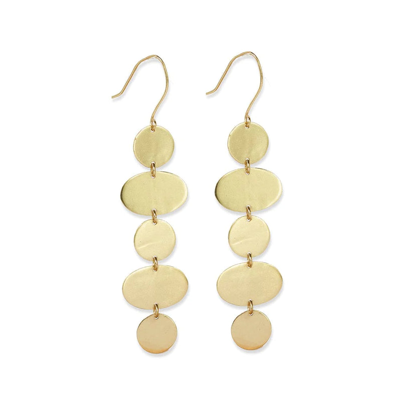 Gretchen Oval Circle Earrings, Brass | Ink + Alloy